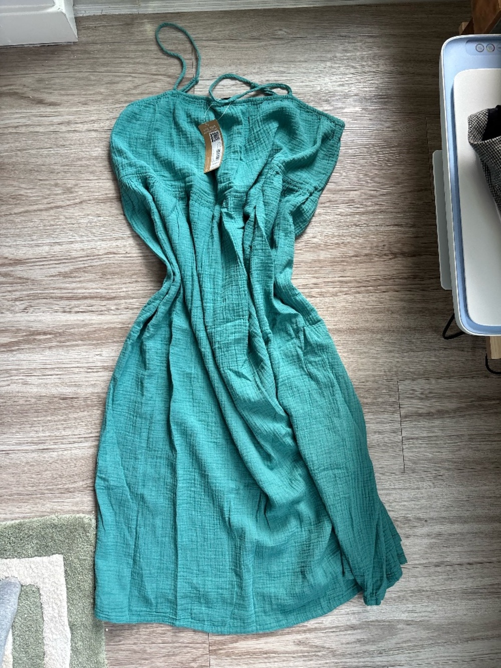 Eddie Bauer Green Woven Texture Dress in Teal, Size 2xl